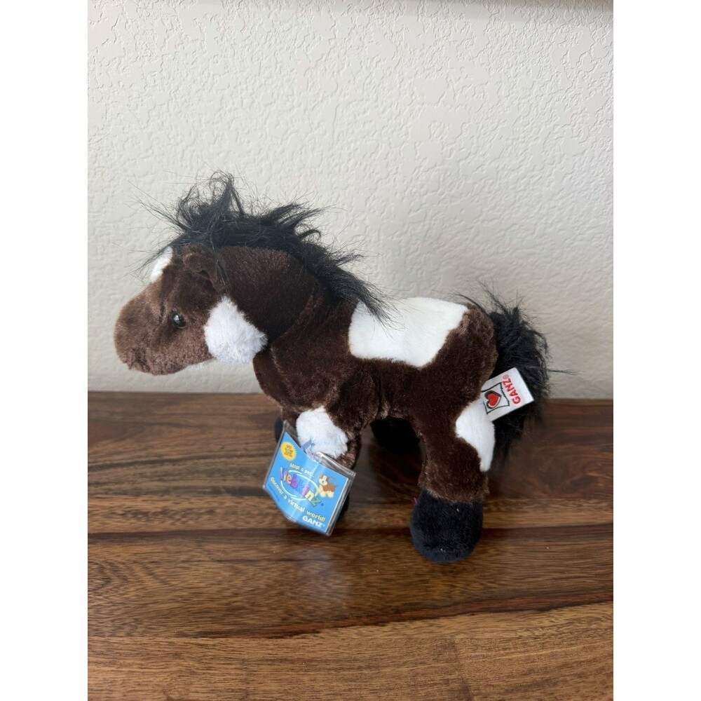 GANZ Webkinz Pinto Pony Horse Plush HM147 NEW with Code